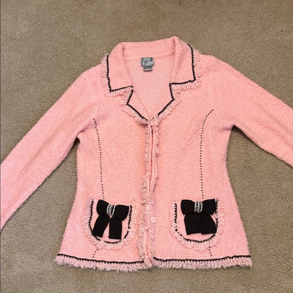 berek Sweaters - Berek Coquette Pink Knit 90’s Vintage Sweater with Bows